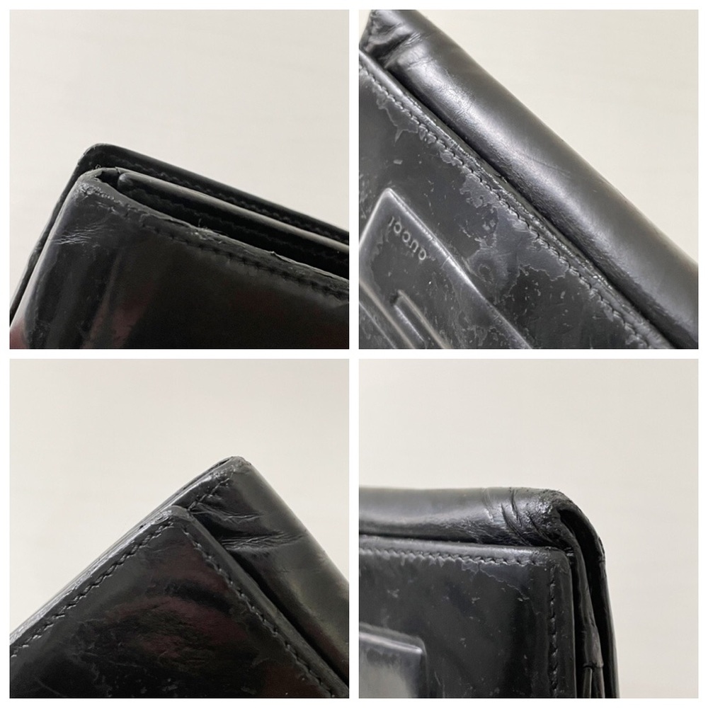 Gucci black distressed leather G logo Tom Ford era compact wallet - Picture 3 of 10